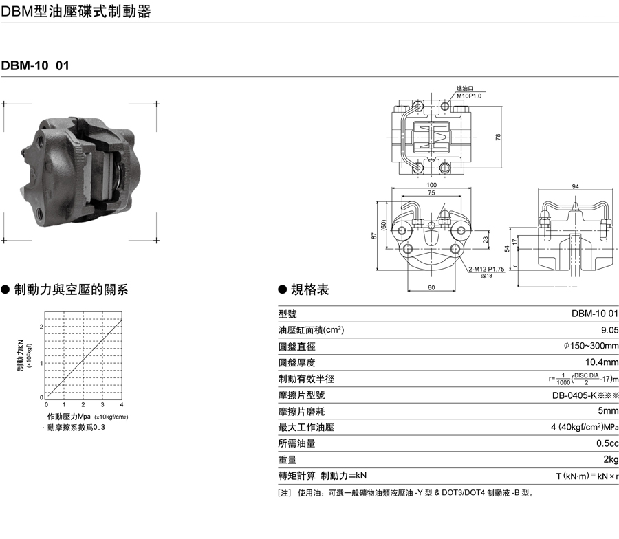 DBM1001型油壓碟式制動器(圖1)